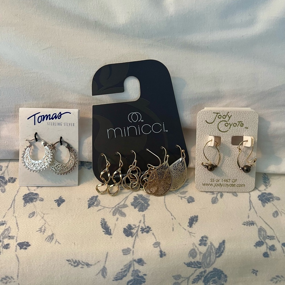 Silver and Gold Earring Set